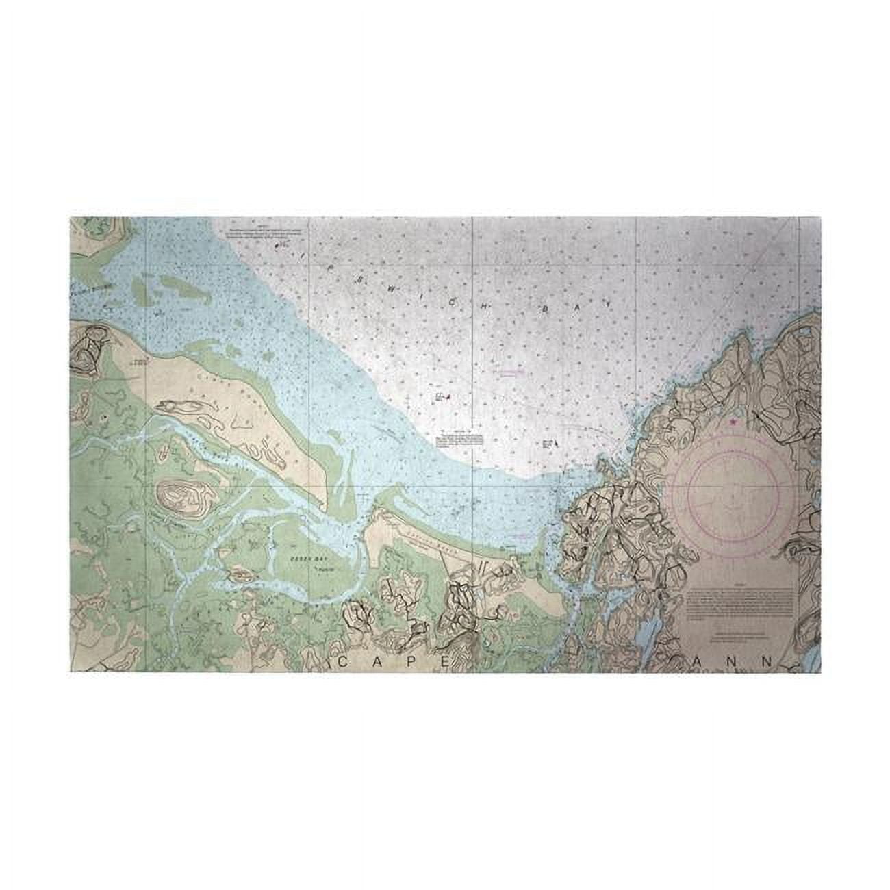 Dm13279ex 18 X 26 In. Essex Bay & Essex River, Ma Nautical Map Door Mat