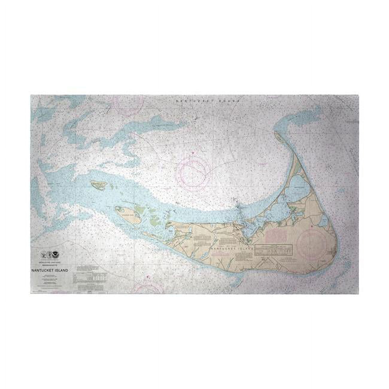 Dm13241ni 18 X 26 In. Nantucket Island, Ma Nautical Map Small Door Mat