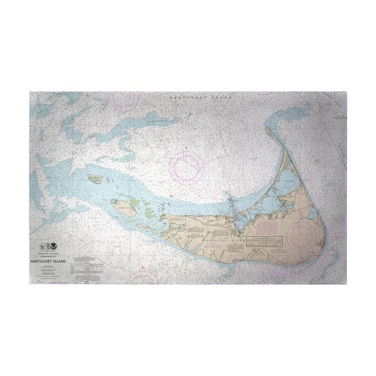 Dm13241nig 30 X 50 In. Nantucket Island, Ma Nautical Map Large Door Mat