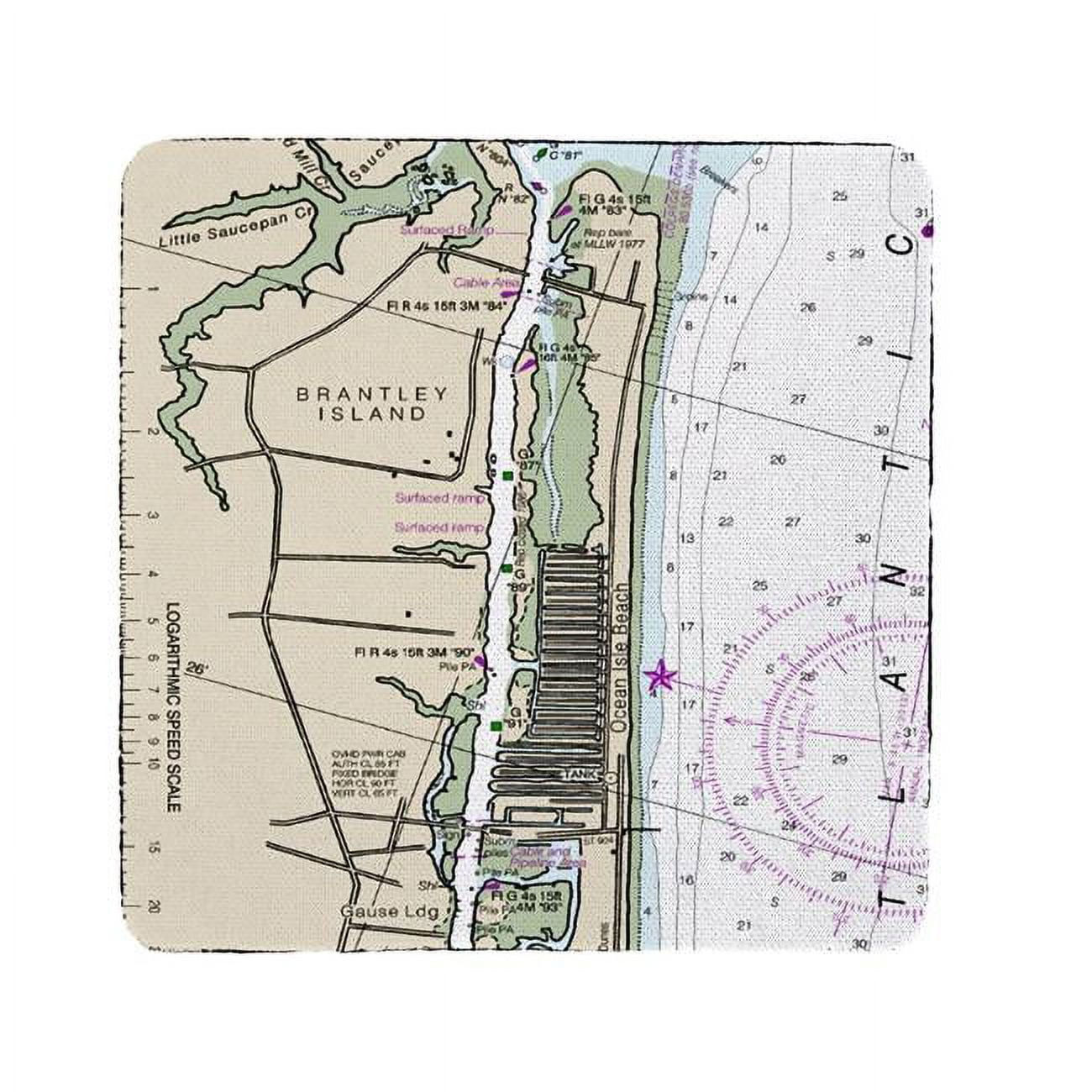 Ct11534ol 4 X 4 In. Ocean Isle, Nc Nautical Map Coaster - Set Of 4