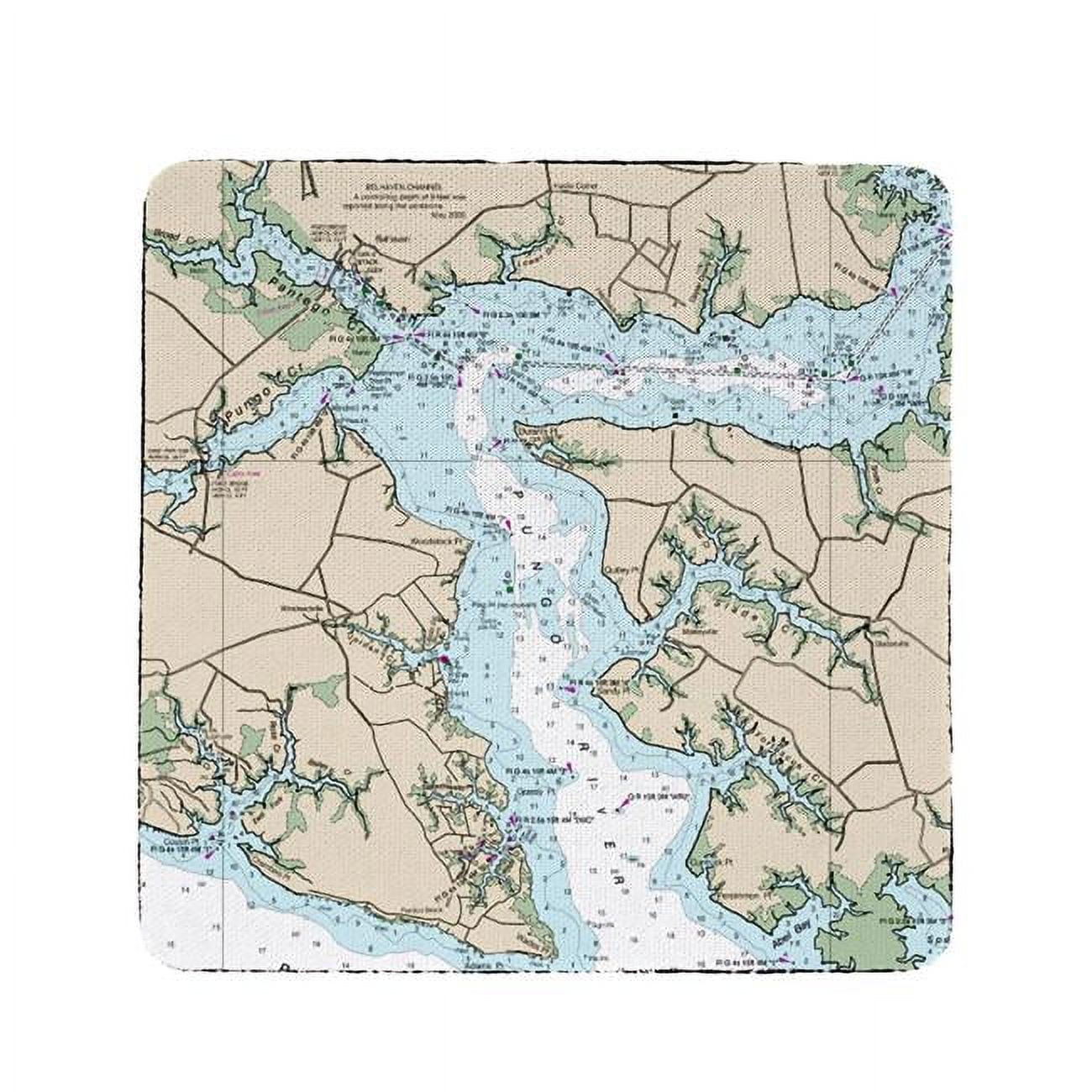 Ct11548pr 4 X 4 In. Pungo River, Nc Nautical Map Coaster - Set Of 4
