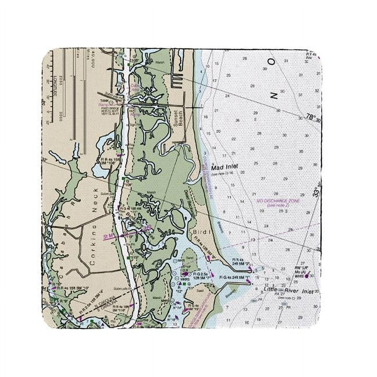 Ct11534sb 4 X 4 In. Sunset Beach, Nc Nautical Map Coaster - Set Of 4