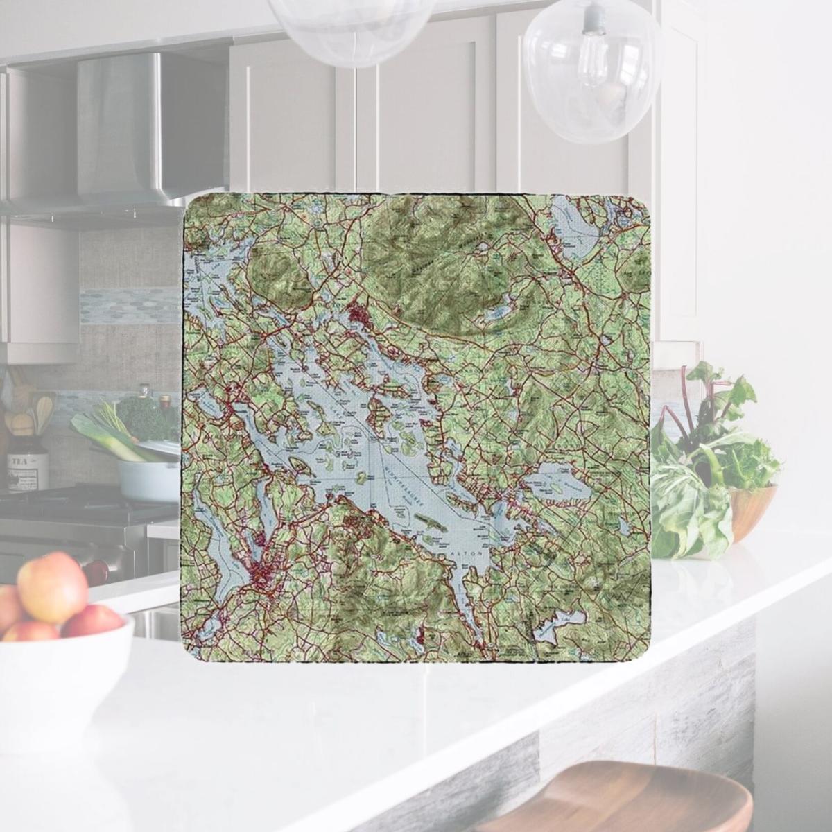 Picture of Betsy Drake CT967 4 x 4 in. Lake Winnipesaukee, NH Nautical Map Coaster - Set of 4