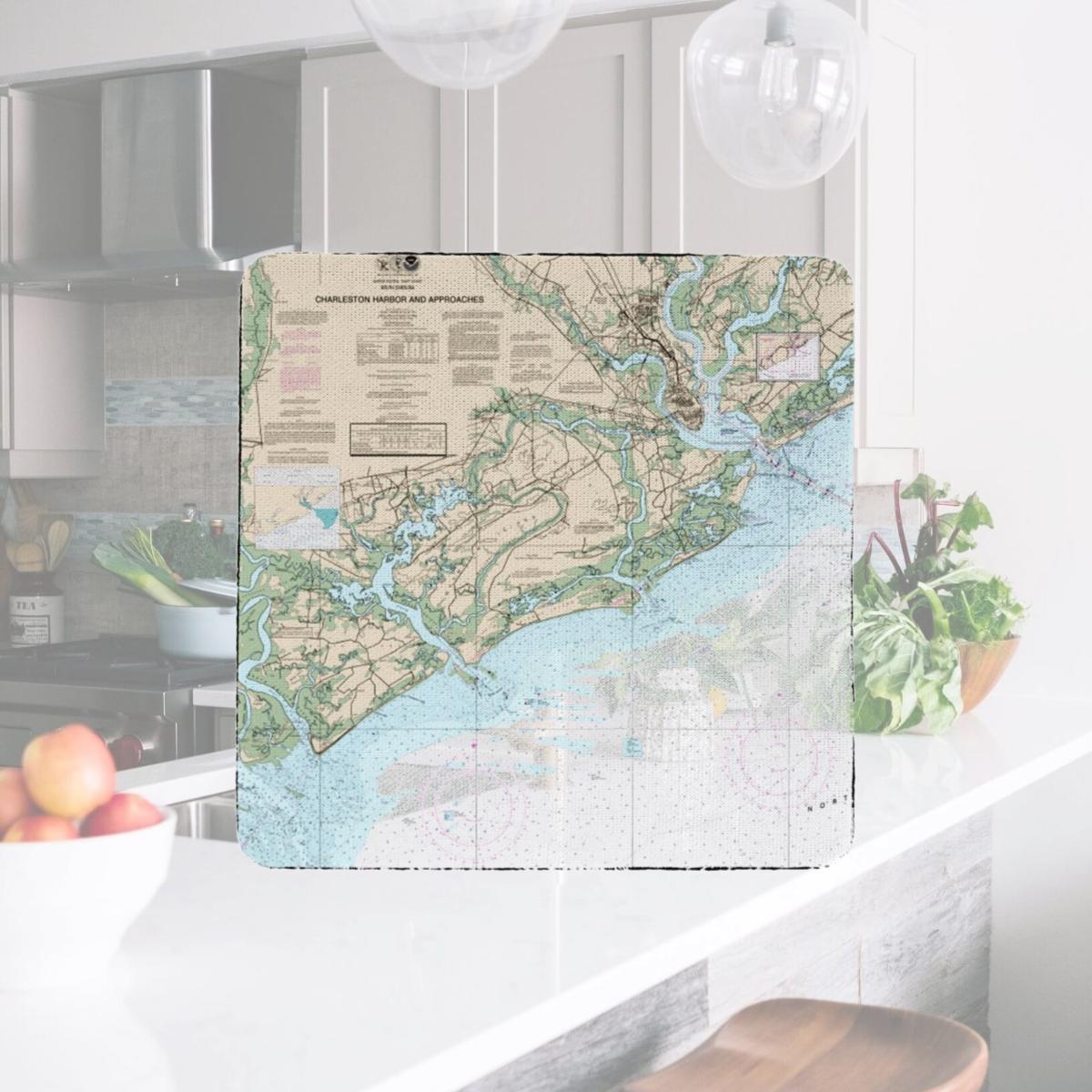 Picture of Betsy Drake CT11521 4 x 4 in. Charleston Harbor & Approaches, SC Nautical Map Coaster - Set of 4