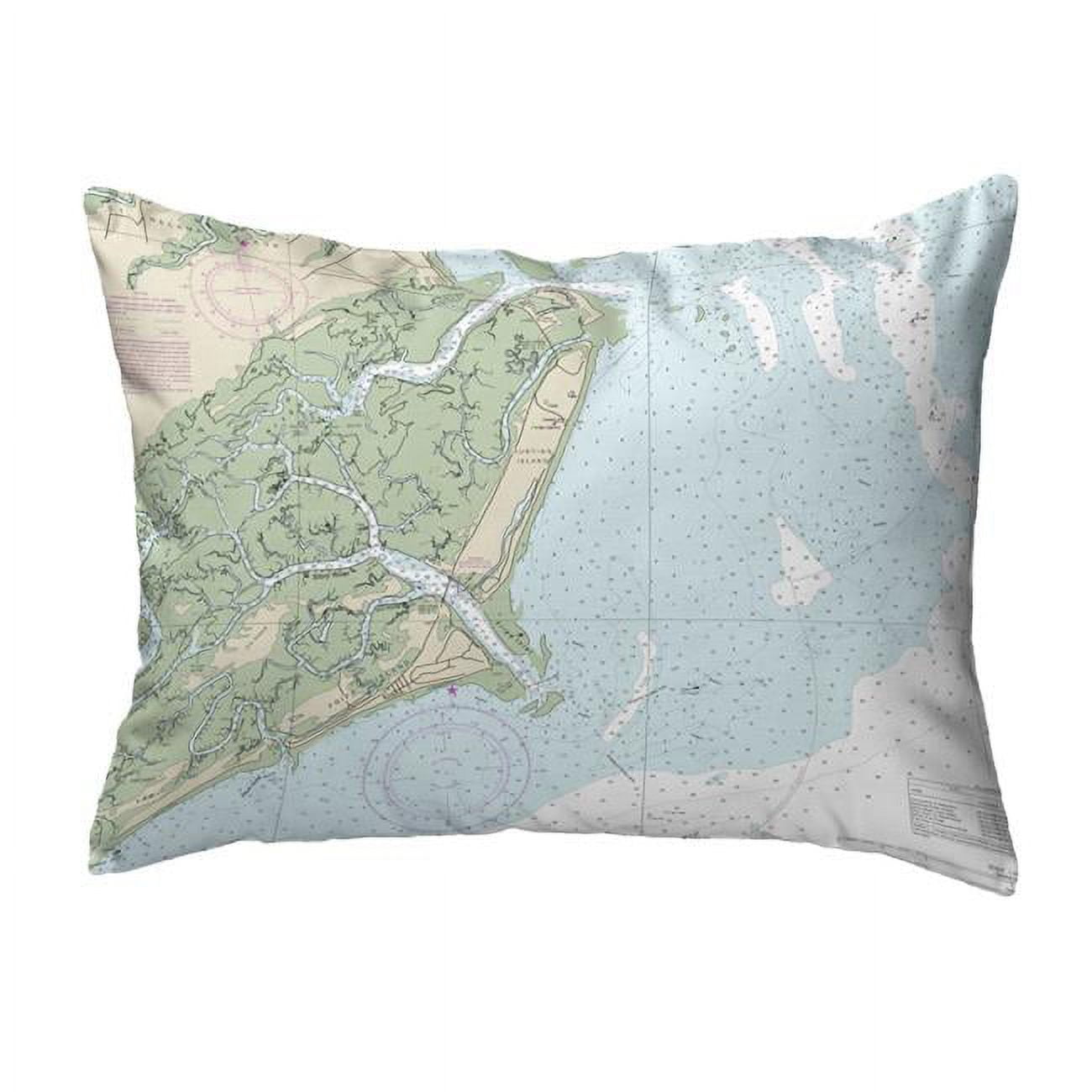 Nc11517 16 X 20 In. Fripp Island, Sc Nautical Map Noncorded Indoor & Outdoor Pillow