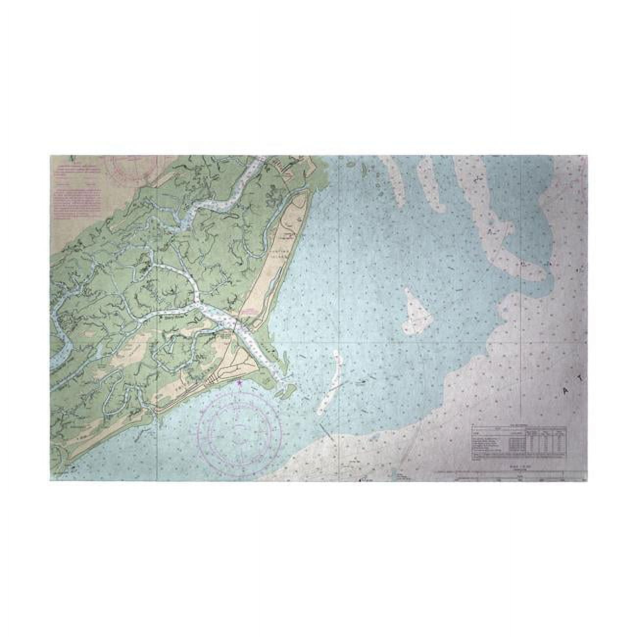 Dm11517g 30 X 50 In. Fripp Island, Sc Nautical Map Large Door Mat