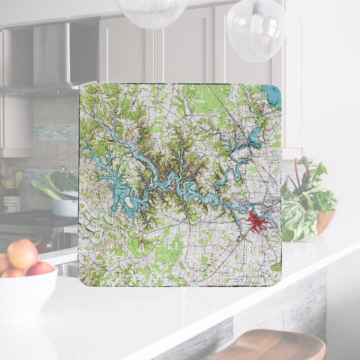 Picture of Betsy Drake CT613 4 x 4 in. Tims Ford Lake, TN Nautical Map Coaster - Set of 4
