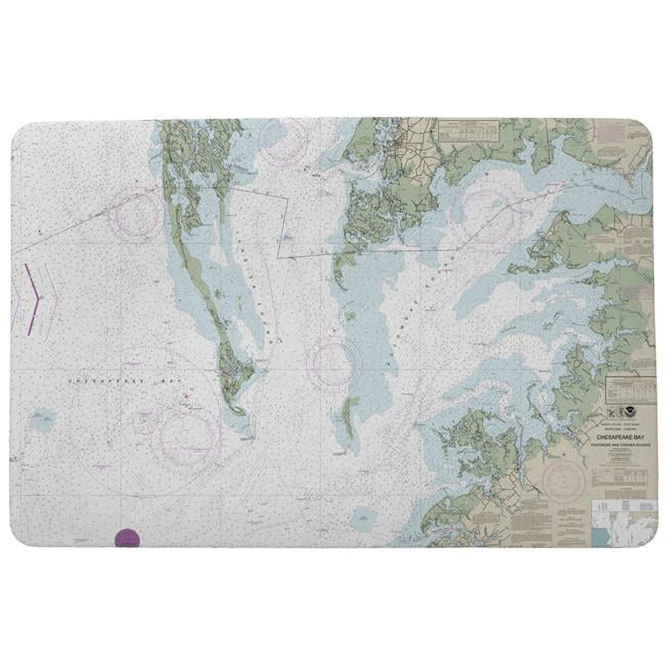 Dm240ch 18 X 26 In. Chesapeake Bay - Pocomoke & Tangier Sounds, Va Nautical Map Small Door Mat