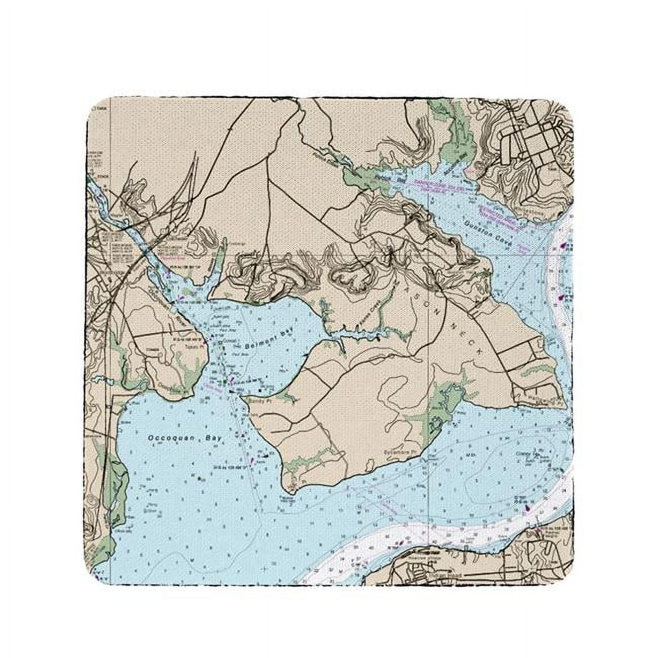 Ct12289oc 4 X 4 In. Occoquan, Va Nautical Map Coaster - Set Of 4