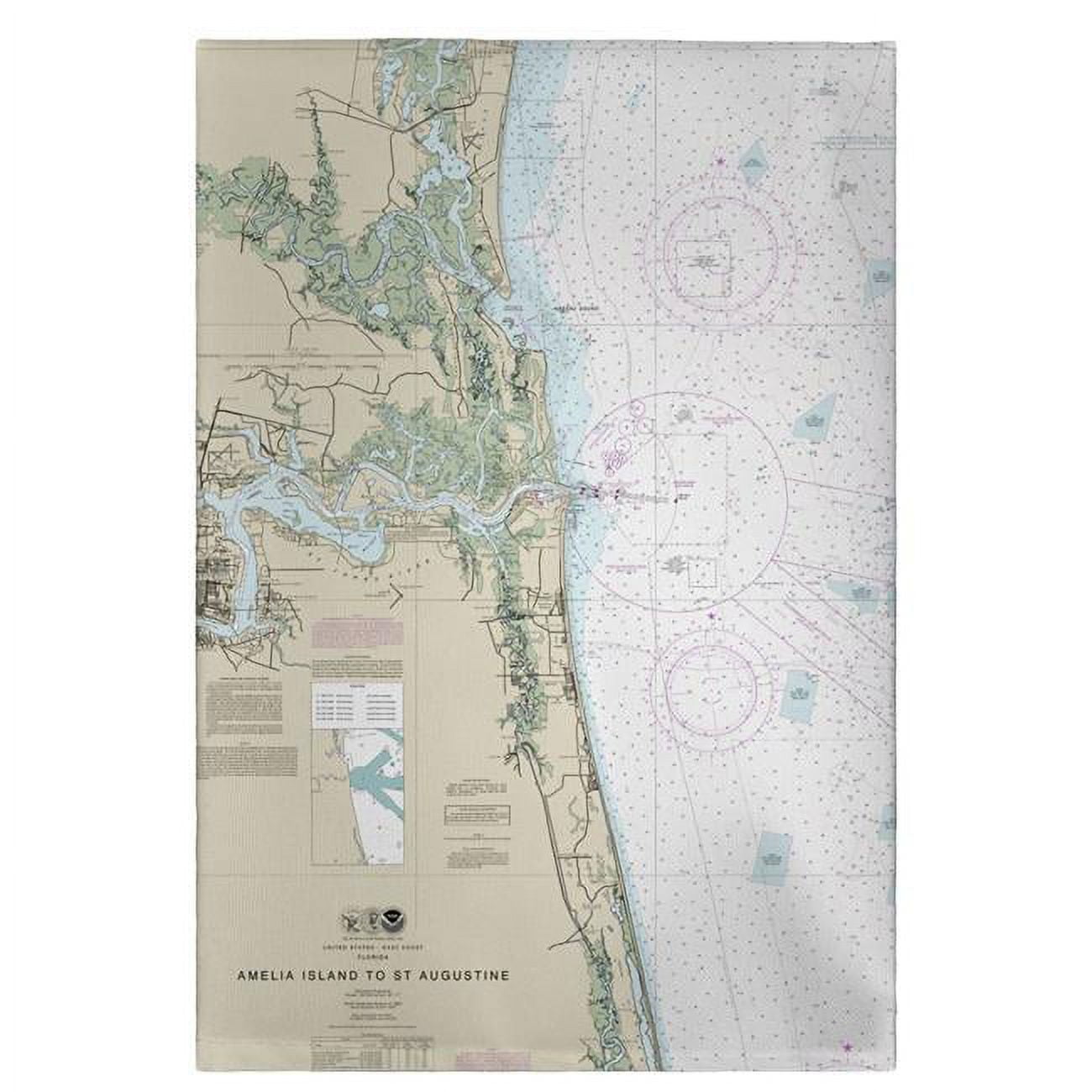 Gt11488jb 20 X 20 In. Jacksonville, Fl Nautical Map Guest Towel