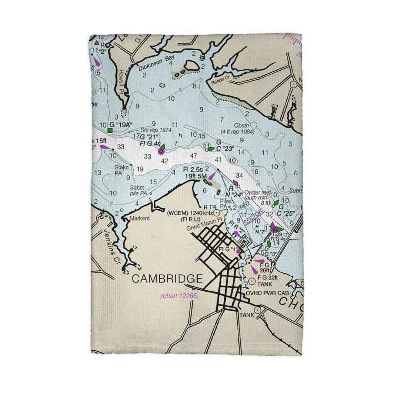 Kt12263ct 16 X 25 In. Cambridge, Md Nautical Map Kitchen Towel