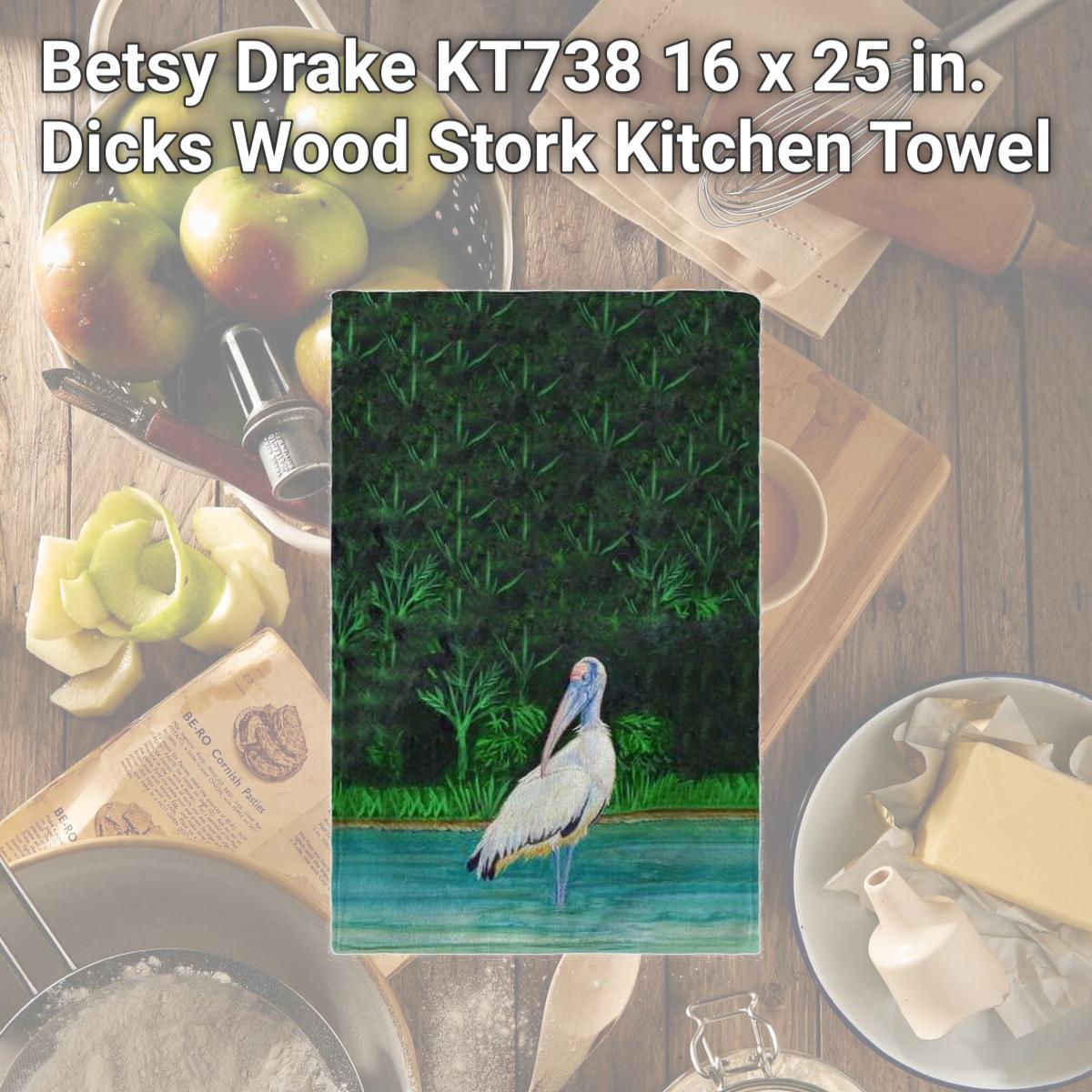 Picture of Betsy Drake KT738 16 x 25 in. Dicks Wood Stork Kitchen Towel