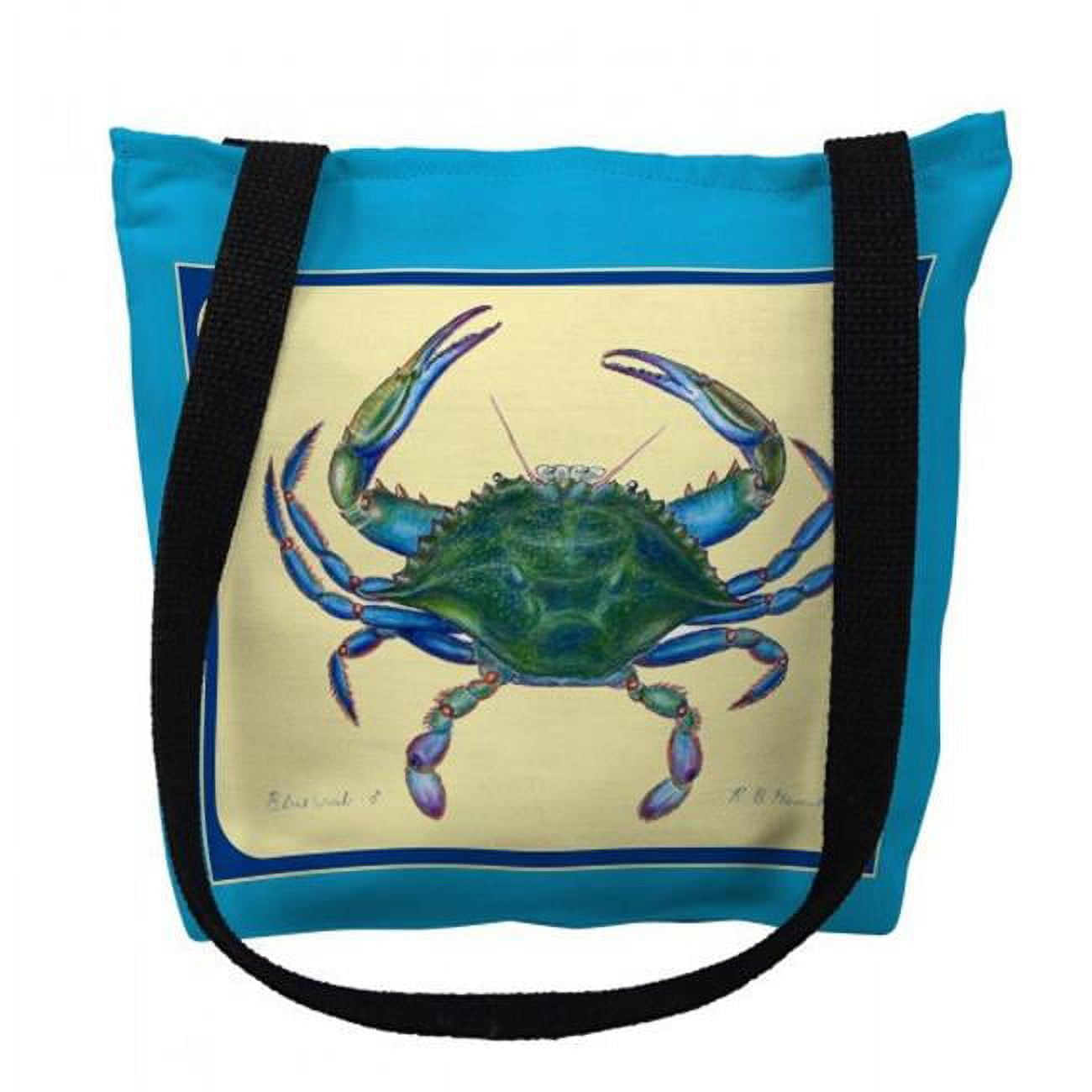 Ty004m 16 X 16 In. Female Blue Crab Border Tote Bag - Medium