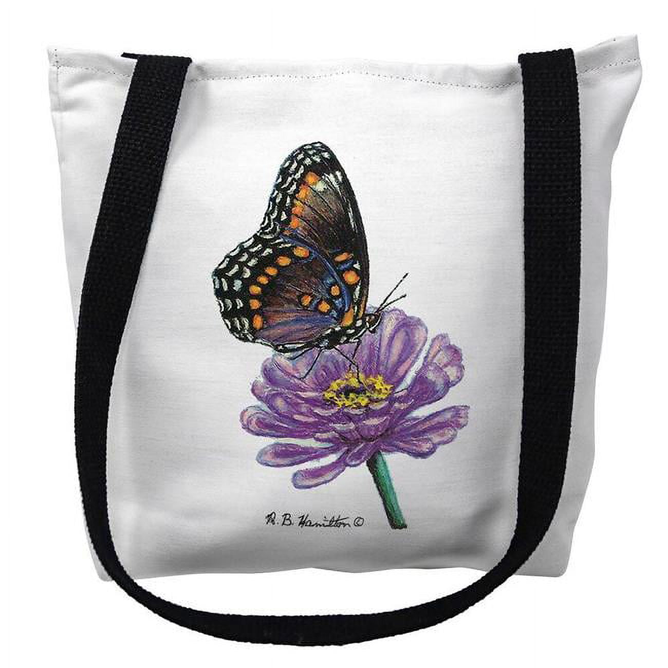 Ty049m 16 X 16 In. Red Spotted Purple Butterfly Tote Bag - Medium