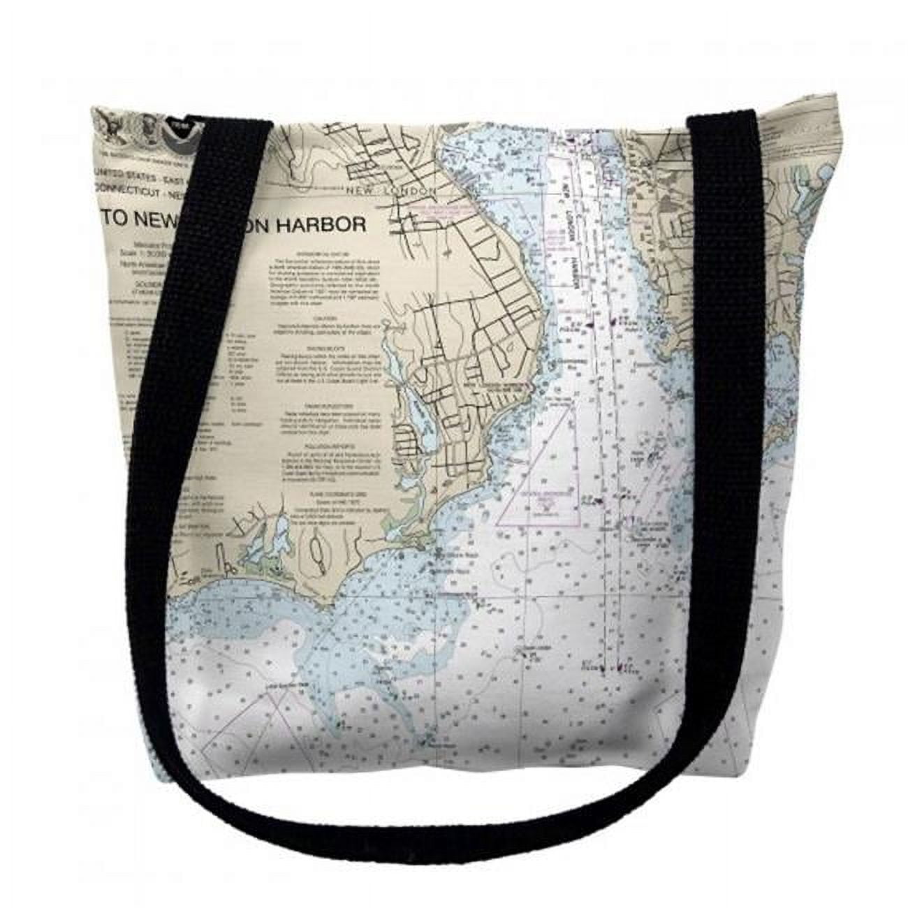 Ty13212nlm 16 X 16 In. New London Harbor Connecticut Nautical Map Tote Bag - Medium