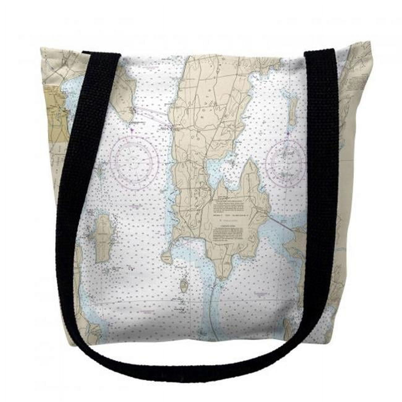 Ty14782m 16 X 16 In. South Hero Island Vermont Nautical Map Tote Bag - Medium