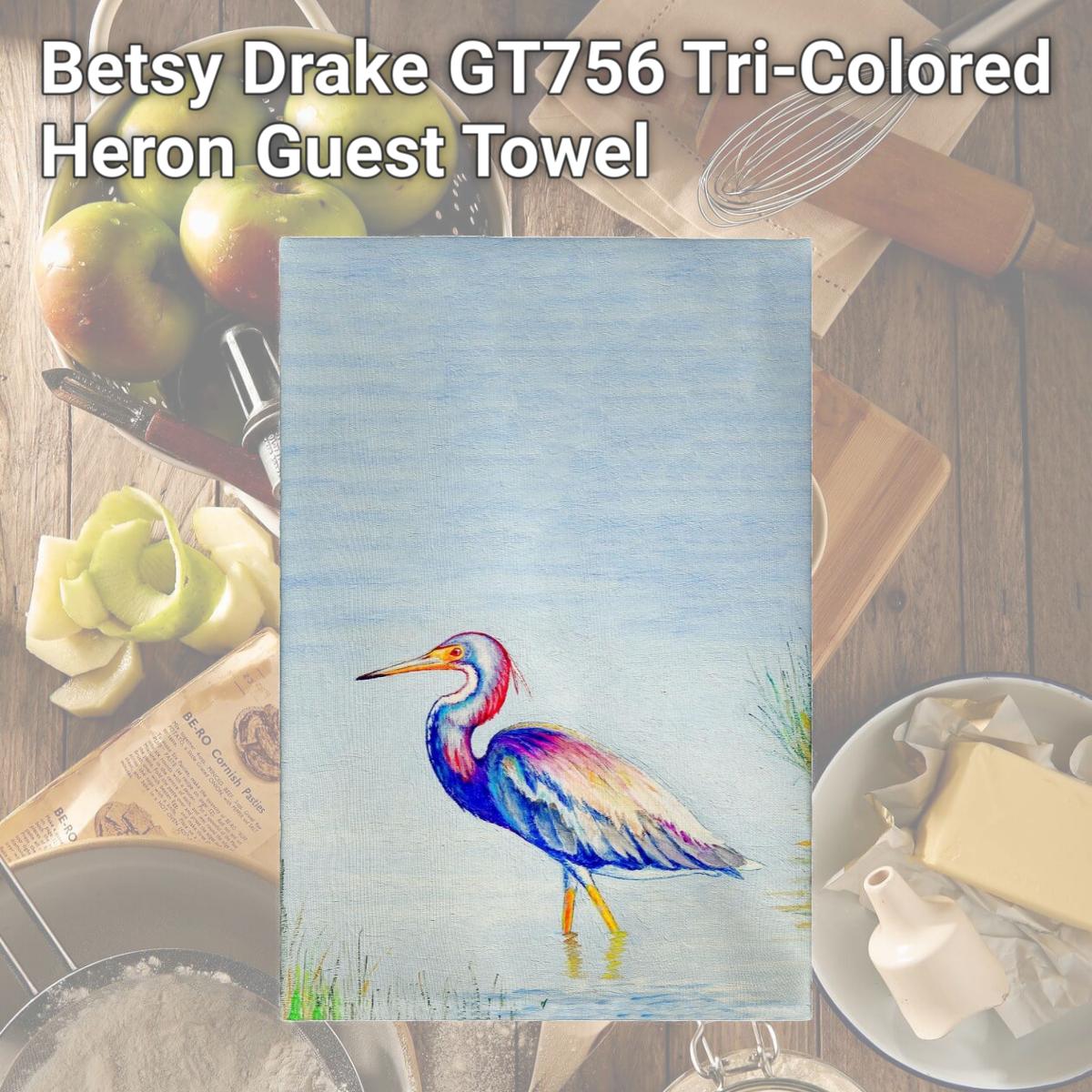 Picture of Betsy Drake GT756 Tri-Colored Heron Guest Towel