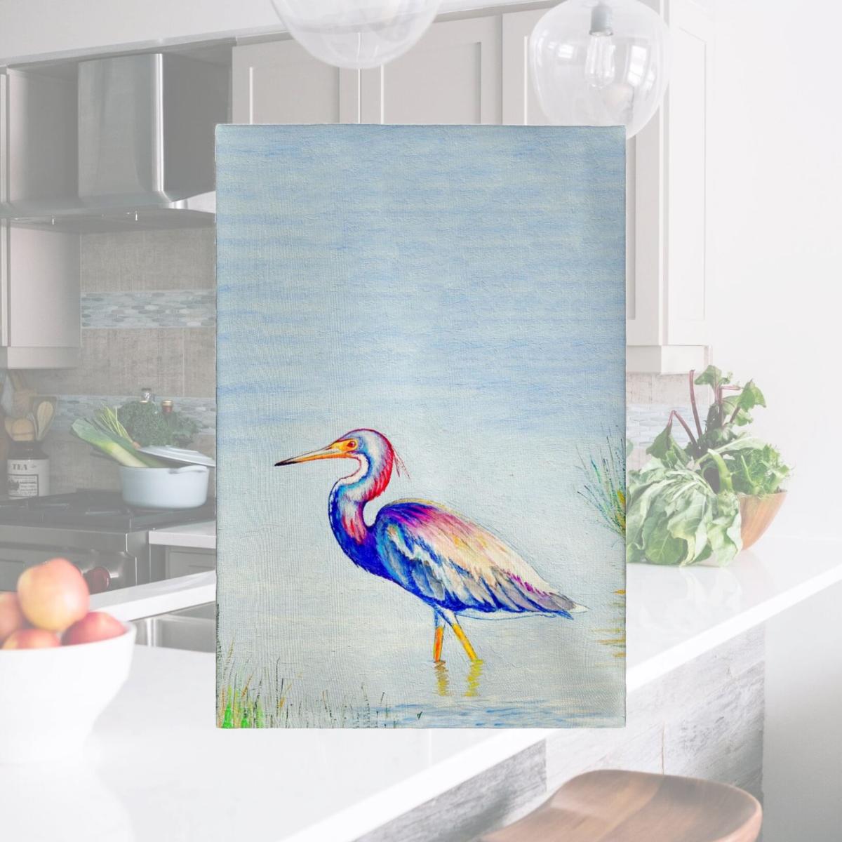 Picture of Betsy Drake GT756 Tri-Colored Heron Guest Towel