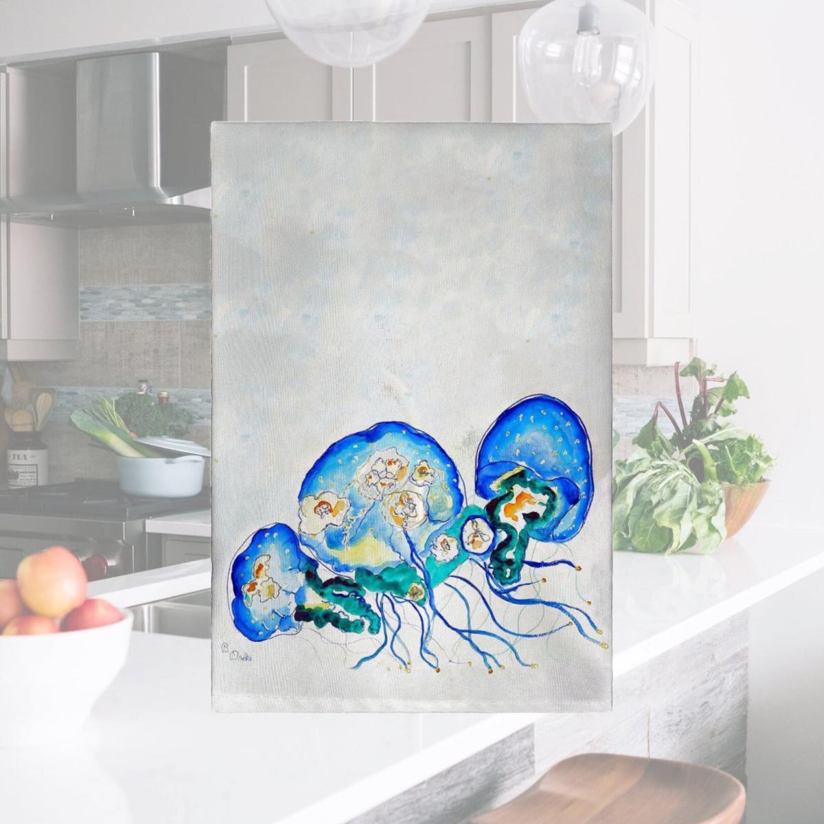 Picture of Betsy Drake GT1020 Multi Jellyfish Guest Towel