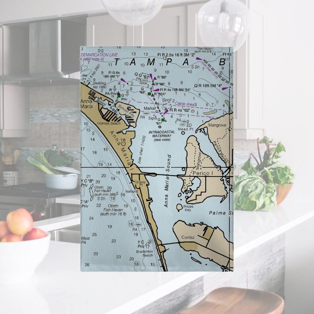 Picture of Betsy Drake GT11424 Anna Maria Island, FL Nautical Map Guest Towel