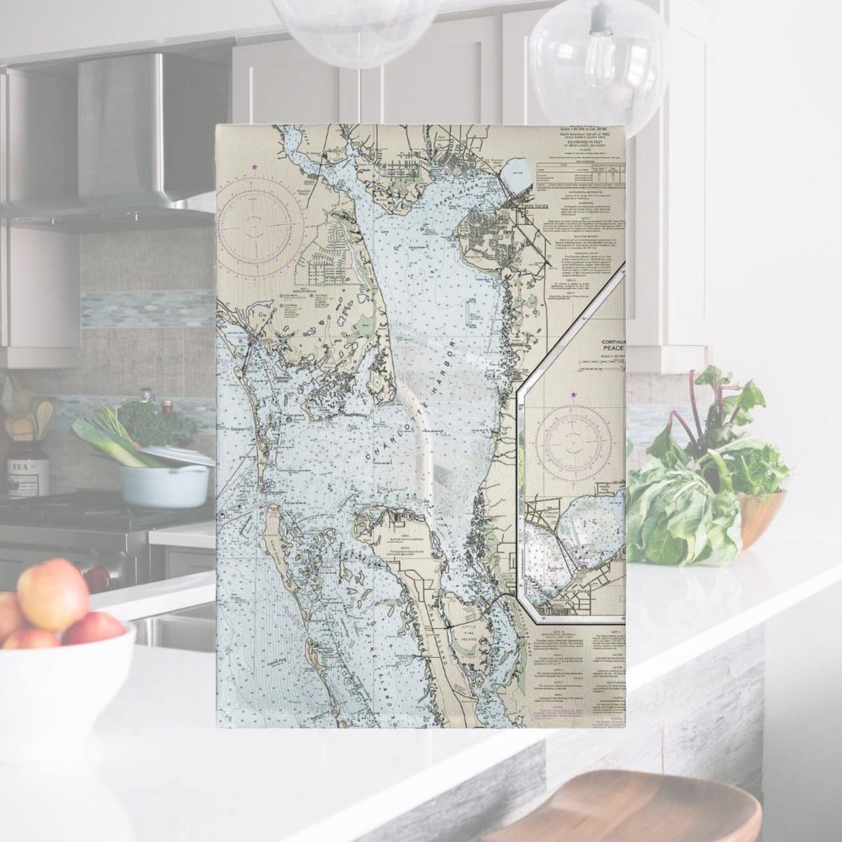 Picture of Betsy Drake GT11426 Charlotte Harbor, FL Nautical Map Guest Towel