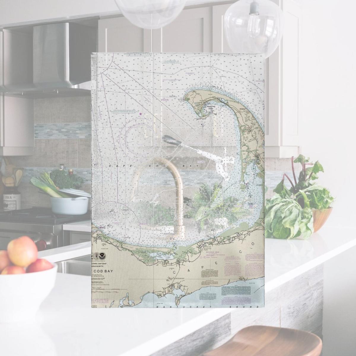Picture of Betsy Drake GT13246 Cape Cod Bay, MA Nautical Map Guest Towel