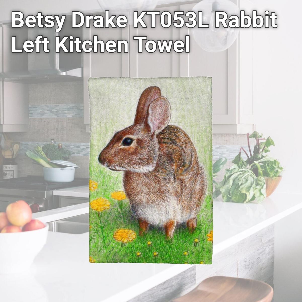 Picture of Betsy Drake KT053L Rabbit Left Kitchen Towel