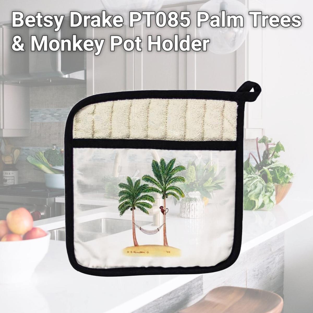 Picture of Betsy Drake PT085 Palm Trees & Monkey Pot Holder