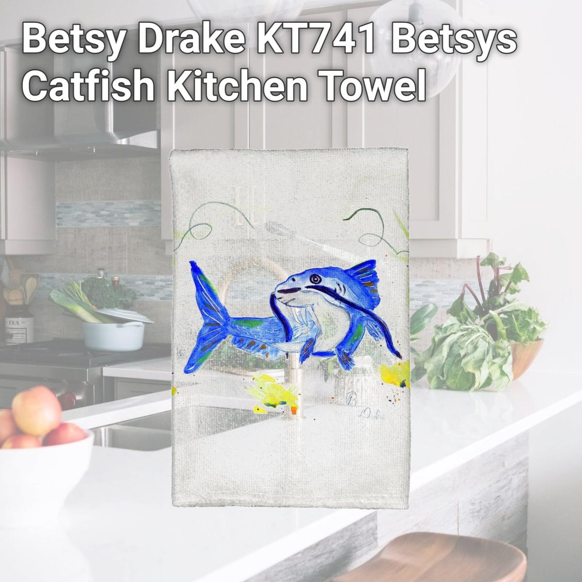 Picture of Betsy Drake KT741 Betsys Catfish Kitchen Towel