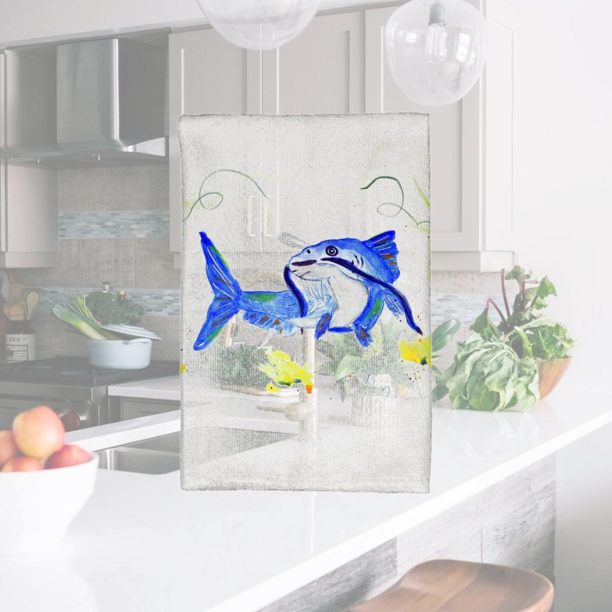 Picture of Betsy Drake KT741 Betsys Catfish Kitchen Towel