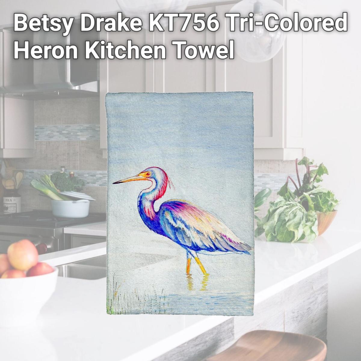 Picture of Betsy Drake KT756 Tri-Colored Heron Kitchen Towel