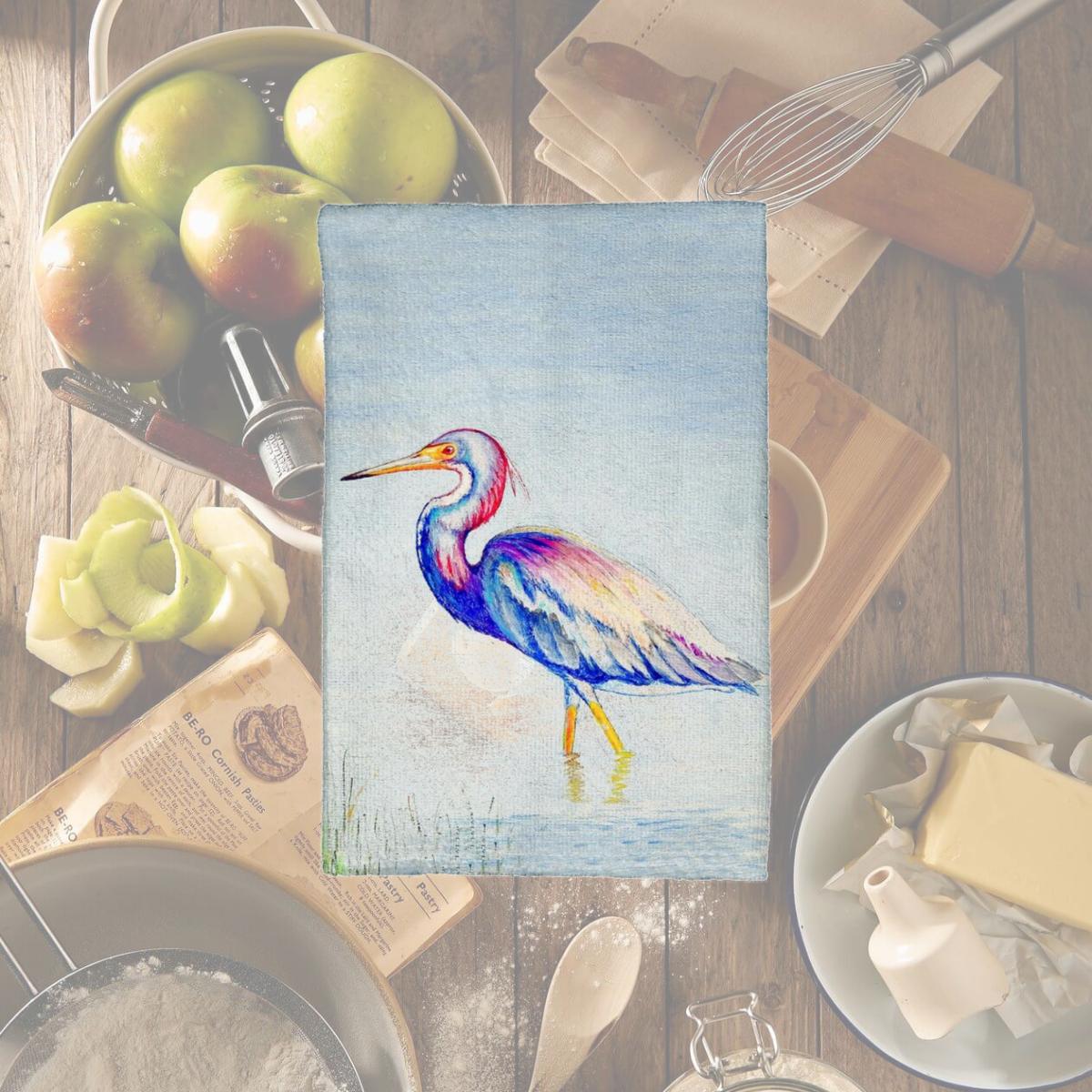 Picture of Betsy Drake KT756 Tri-Colored Heron Kitchen Towel