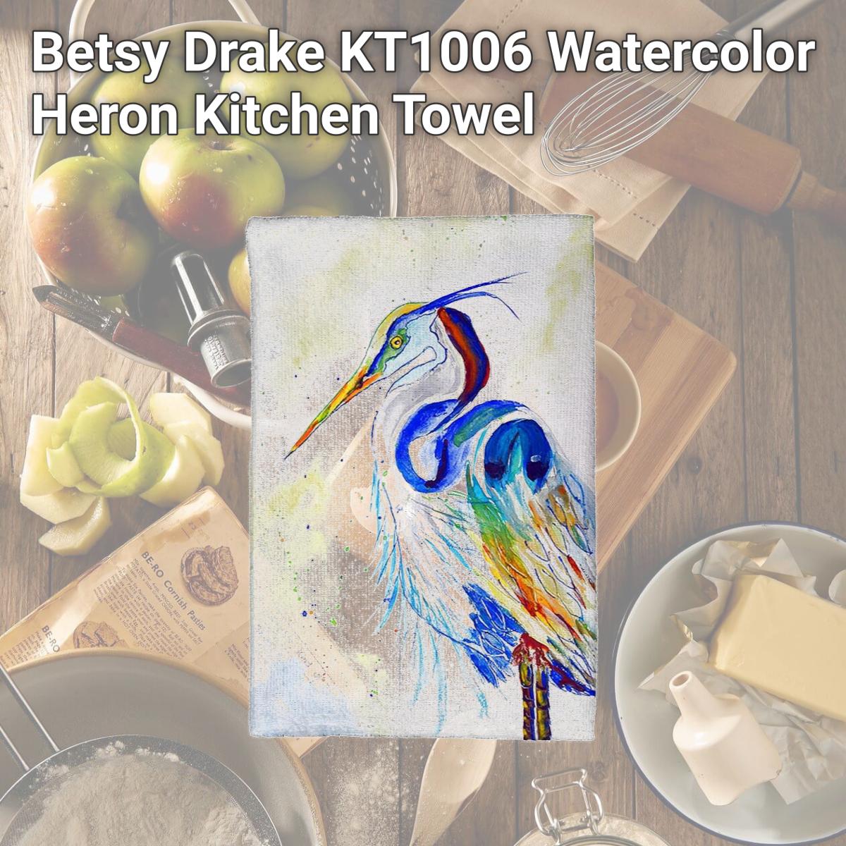 Picture of Betsy Drake KT1006 Watercolor Heron Kitchen Towel