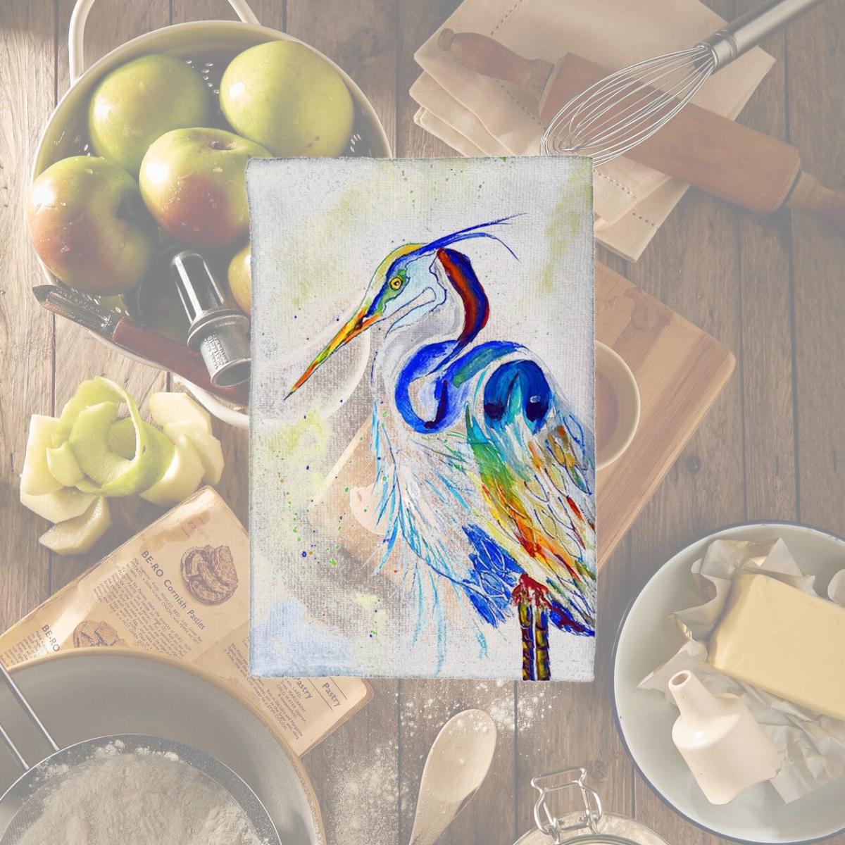 Picture of Betsy Drake KT1006 Watercolor Heron Kitchen Towel