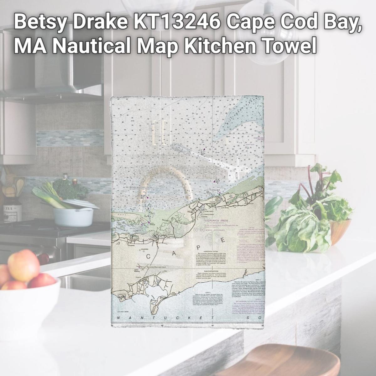 Picture of Betsy Drake KT13246 Cape Cod Bay, MA Nautical Map Kitchen Towel