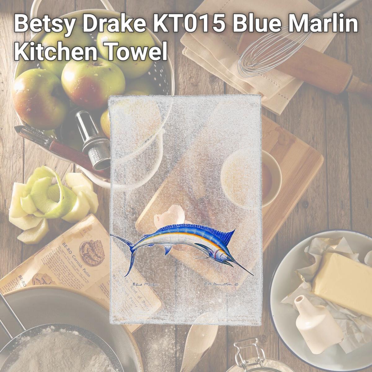 Picture of Betsy Drake KT015 Blue Marlin Kitchen Towel