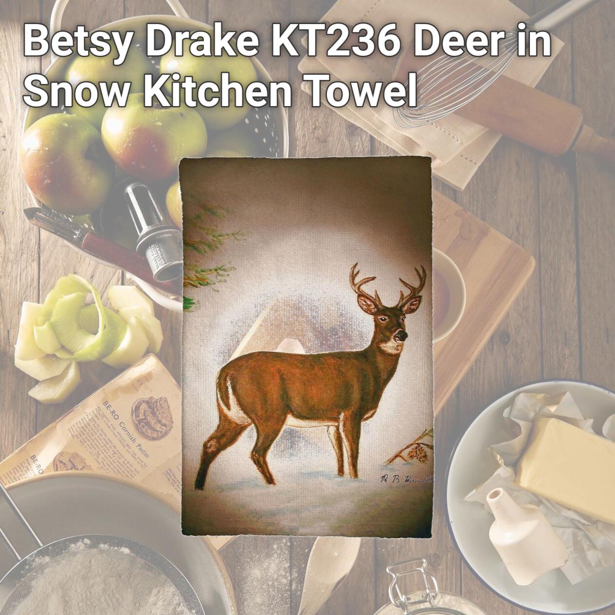 Picture of Betsy Drake KT236 Deer in Snow Kitchen Towel