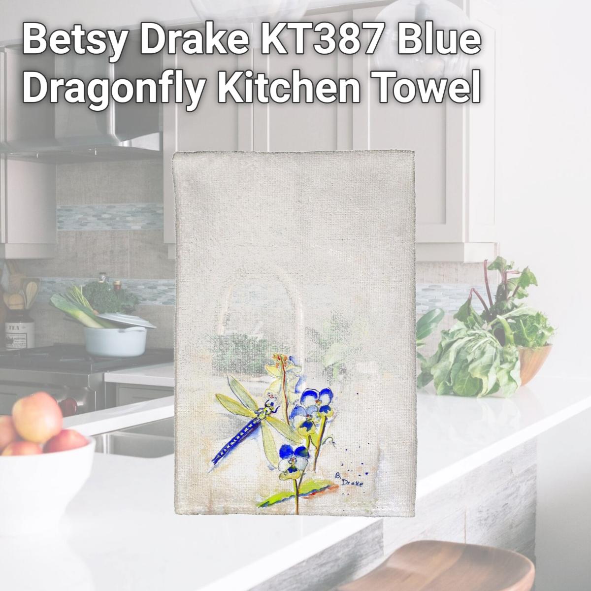 Picture of Betsy Drake KT387 Blue Dragonfly Kitchen Towel