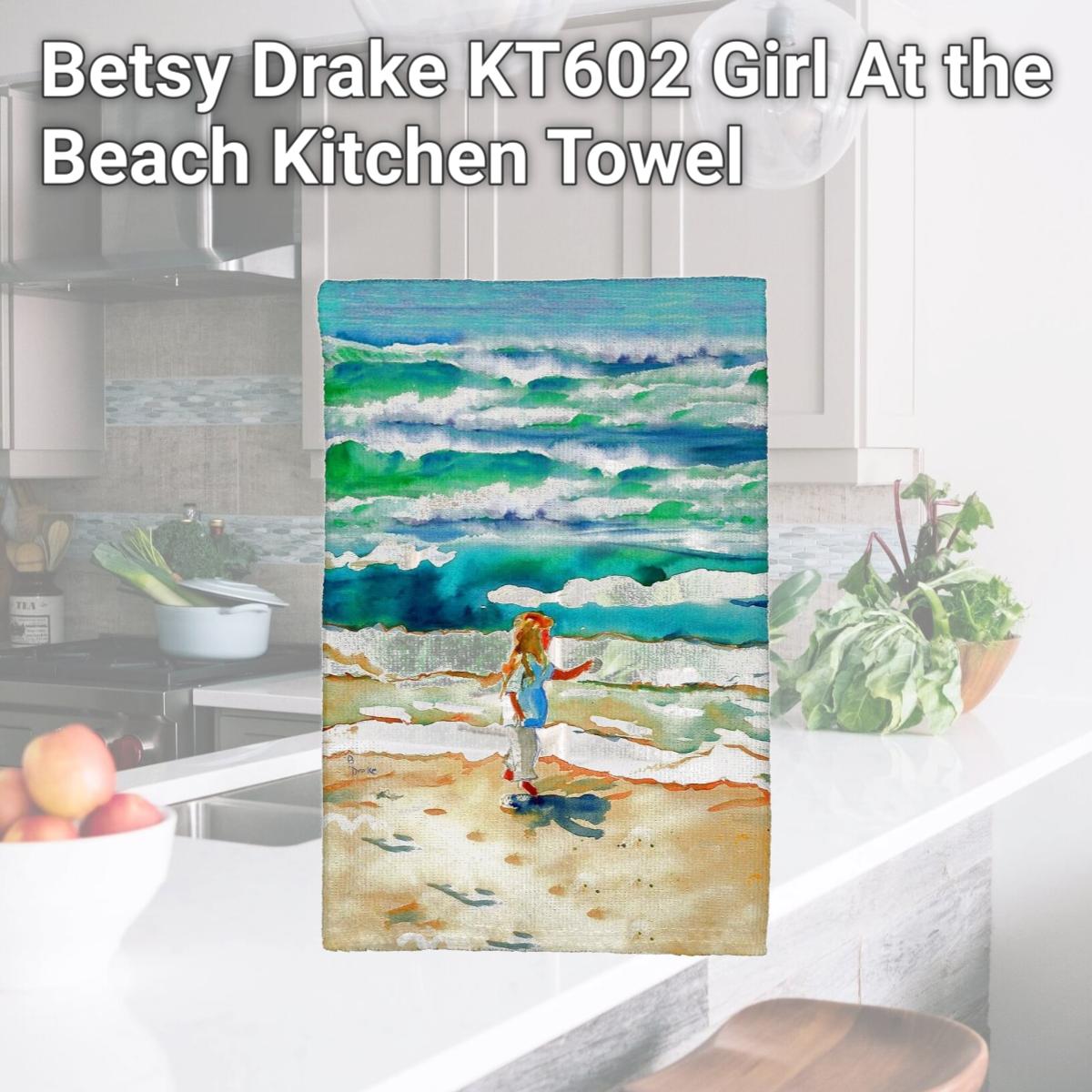 Picture of Betsy Drake KT602 Girl At the Beach Kitchen Towel
