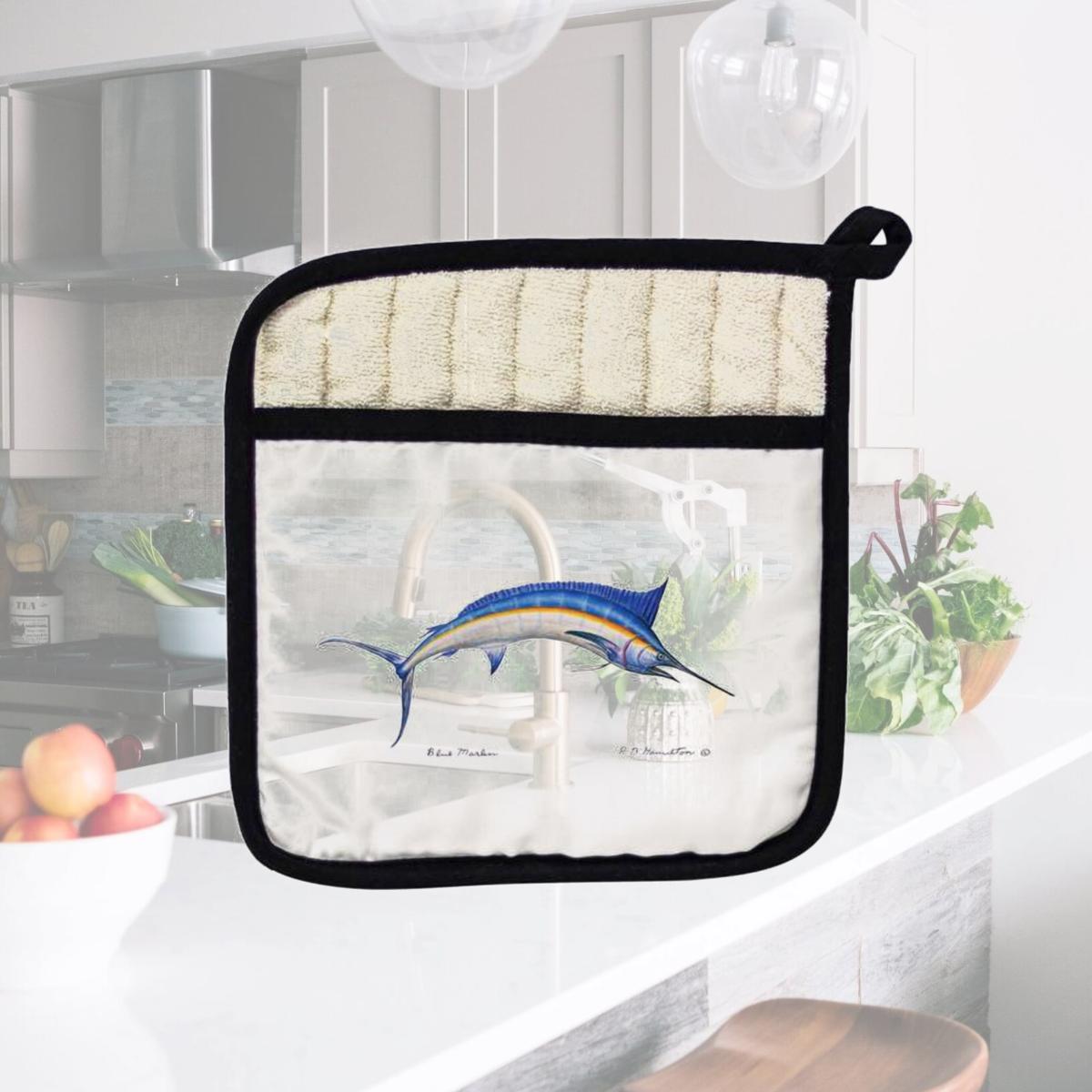 Picture of Betsy Drake PT015 Blue Marlin Pot Holder