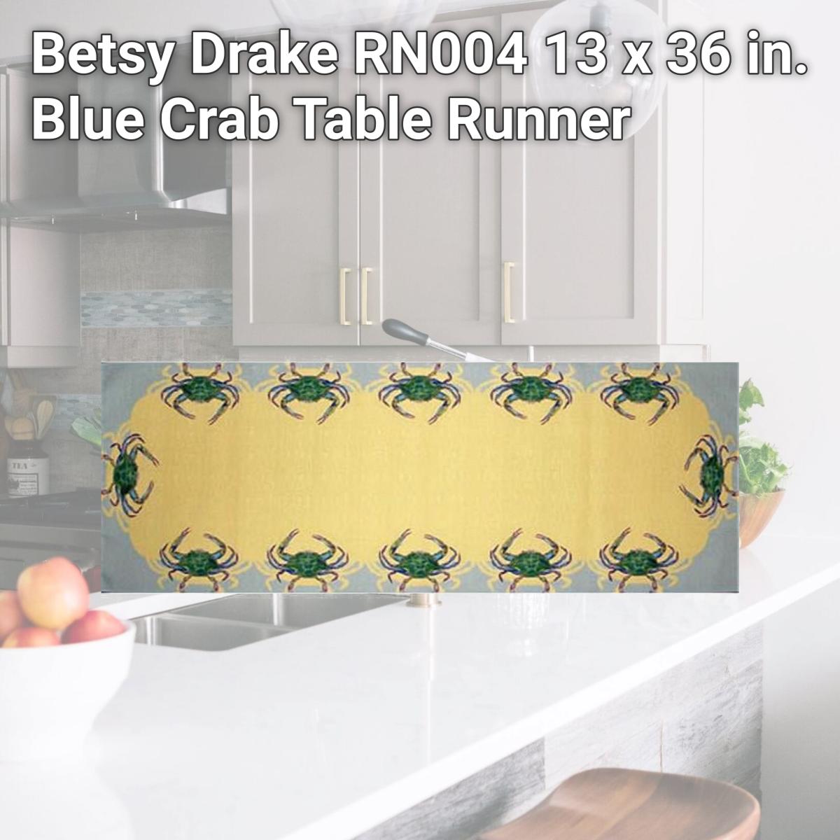 Picture of Betsy Drake RN004 13 x 36 in. Blue Crab Table Runner