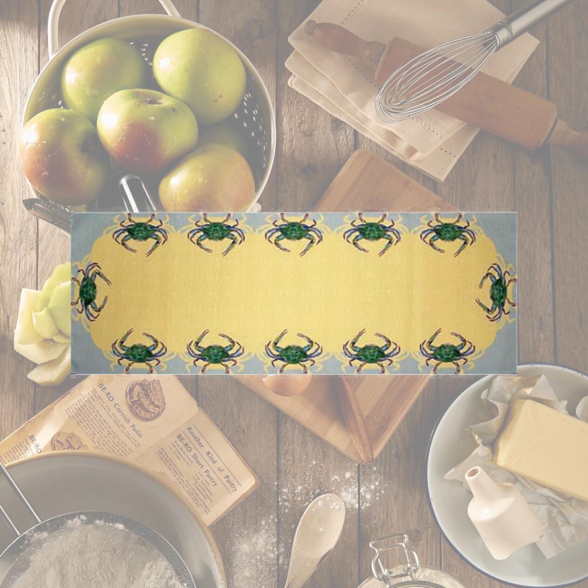 Picture of Betsy Drake RN004 13 x 36 in. Blue Crab Table Runner