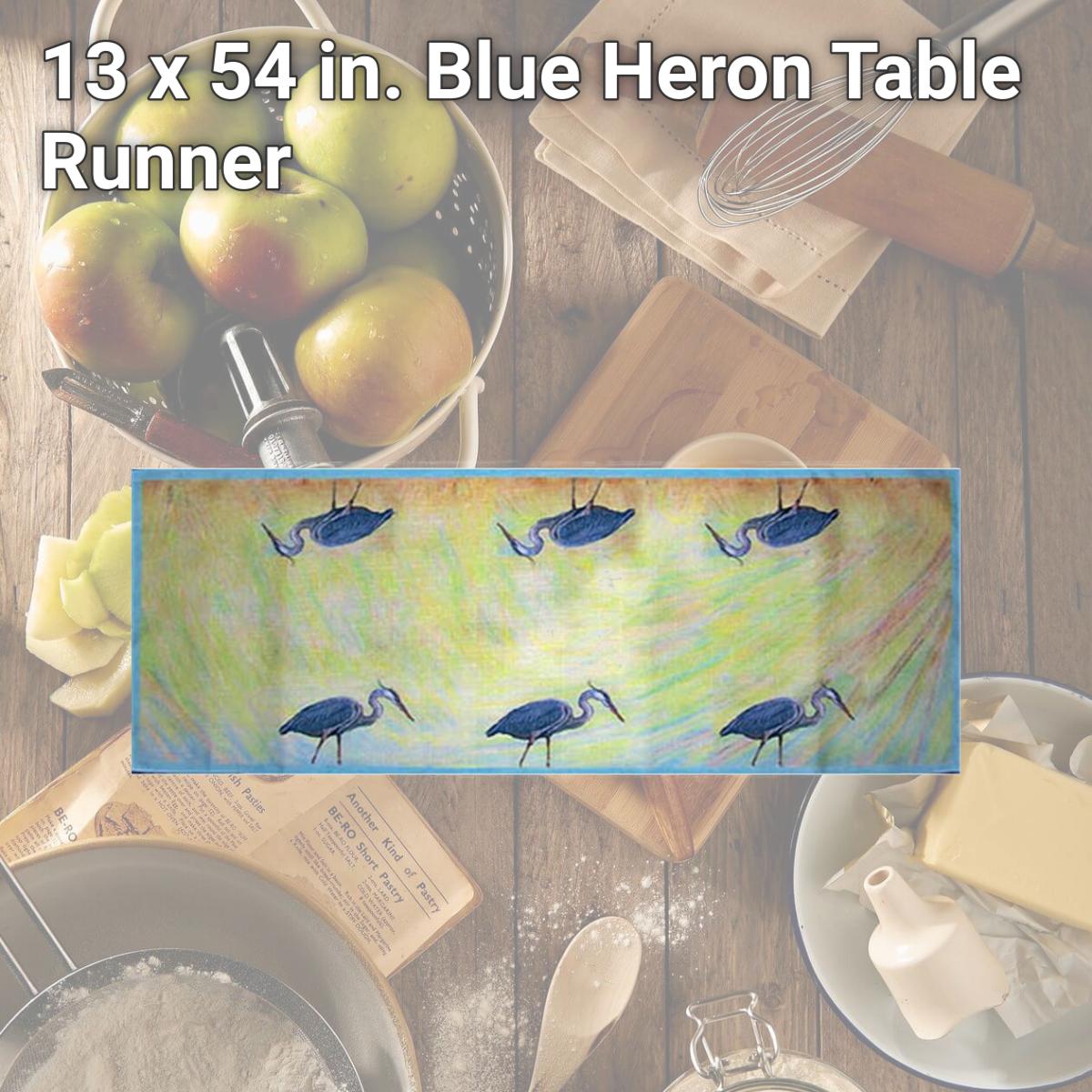 Picture of Betsy Drake RN027G 13 x 54 in. Blue Heron Table Runner