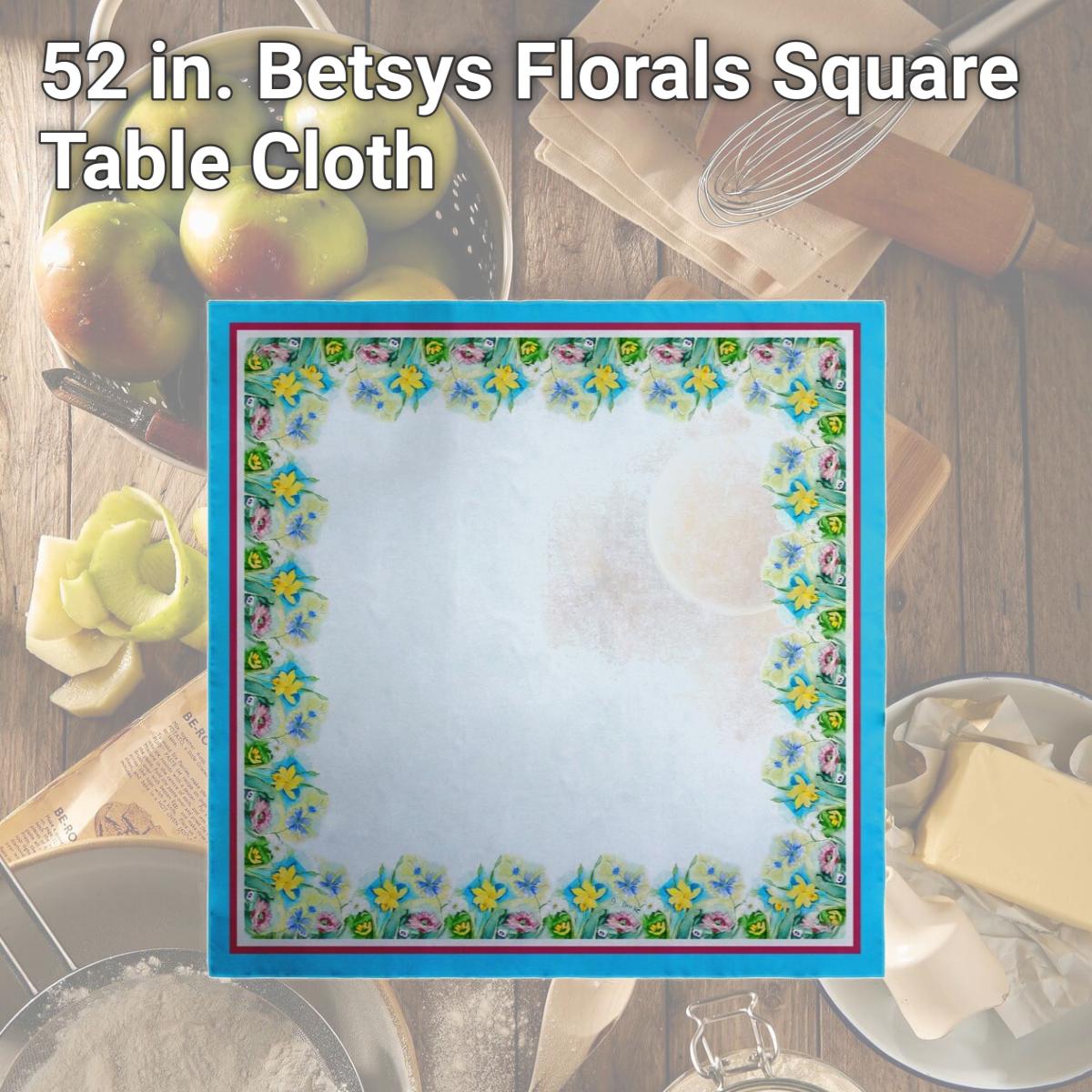 Picture of Betsy Drake TS194 52 in. Betsys Florals Square Table Cloth