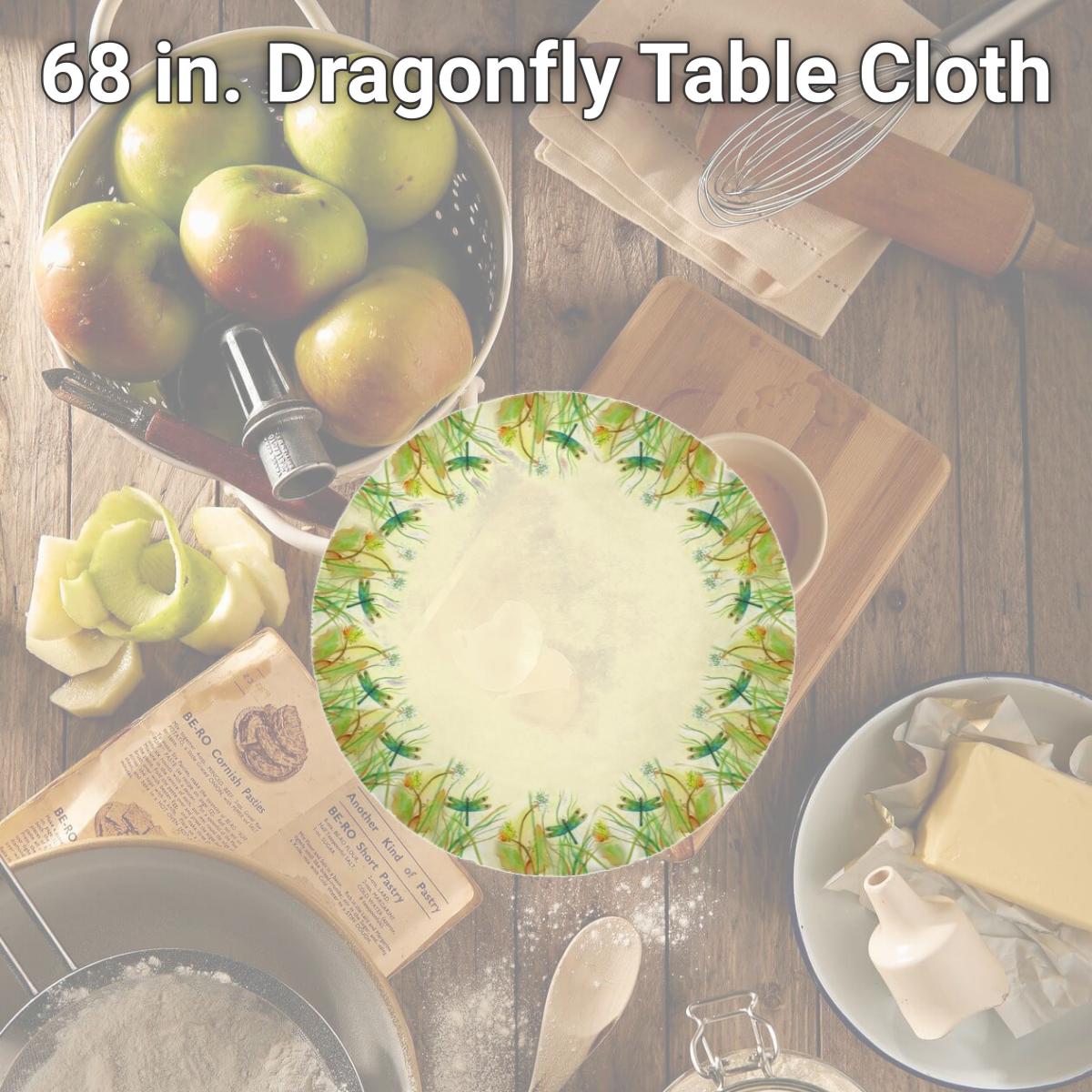 Picture of Betsy Drake TR187G 68 in. Dragonfly Table Cloth