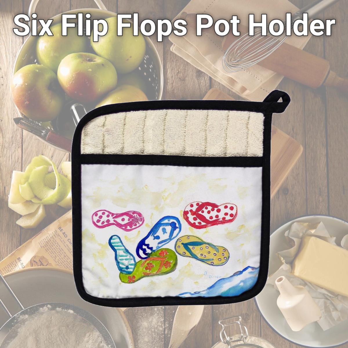 Picture of Betsy Drake PT154 Six Flip Flops Pot Holder