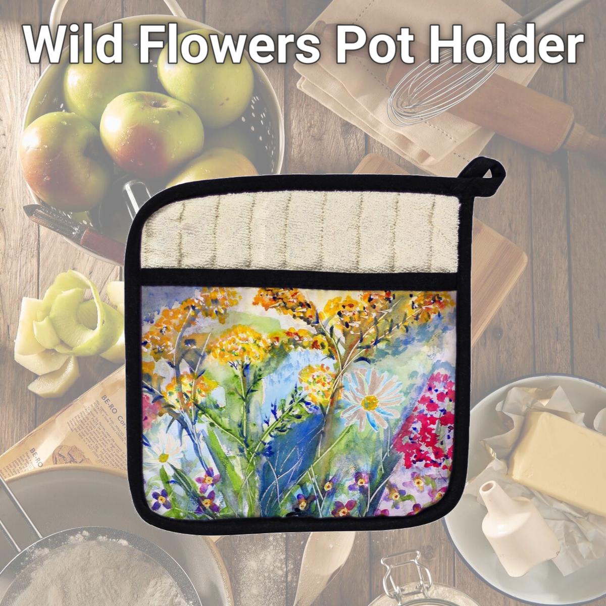 Picture of Betsy Drake PT166 Wild Flowers Pot Holder
