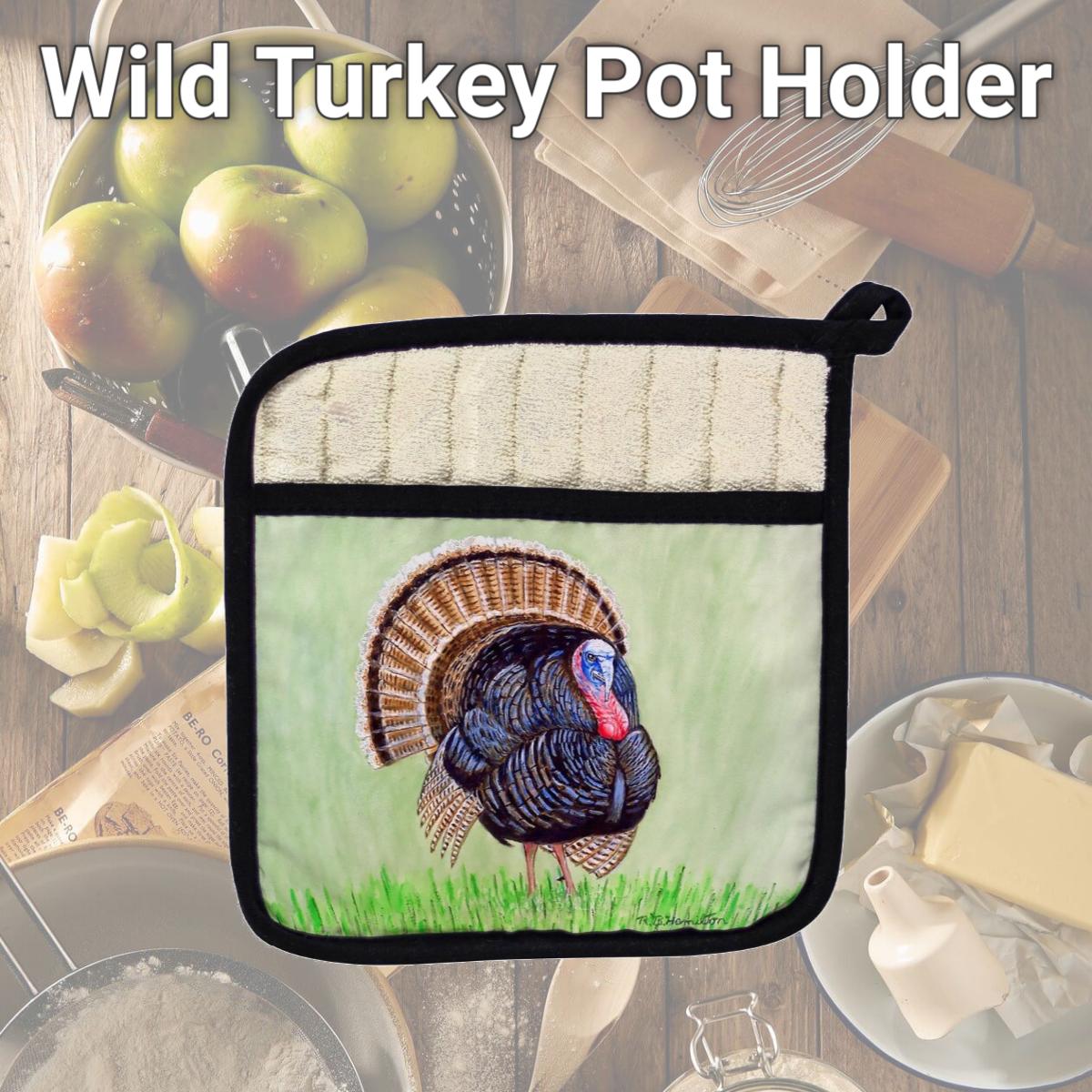 Picture of Betsy Drake PT512 Wild Turkey Pot Holder