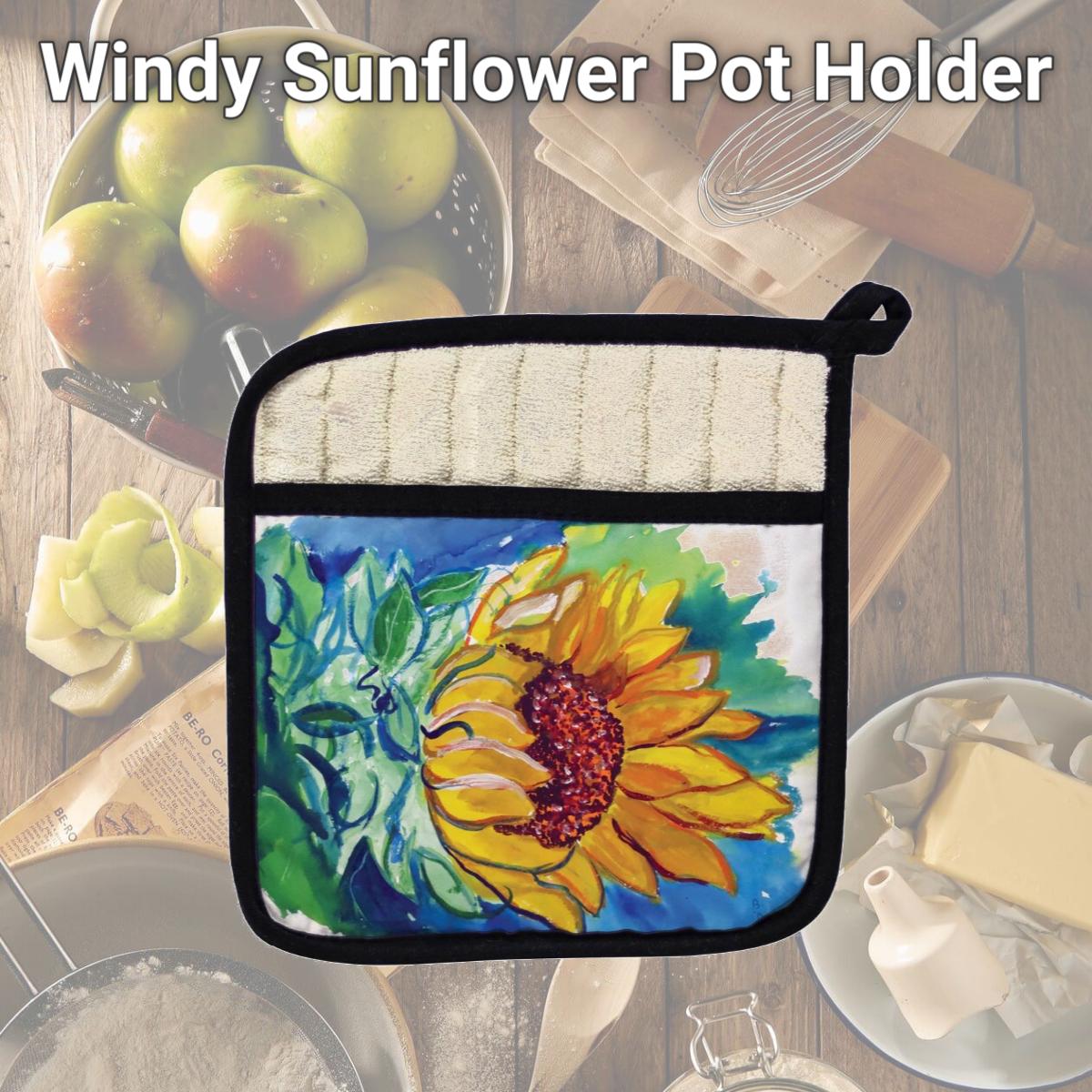 Picture of Betsy Drake PT544 Windy Sunflower Pot Holder