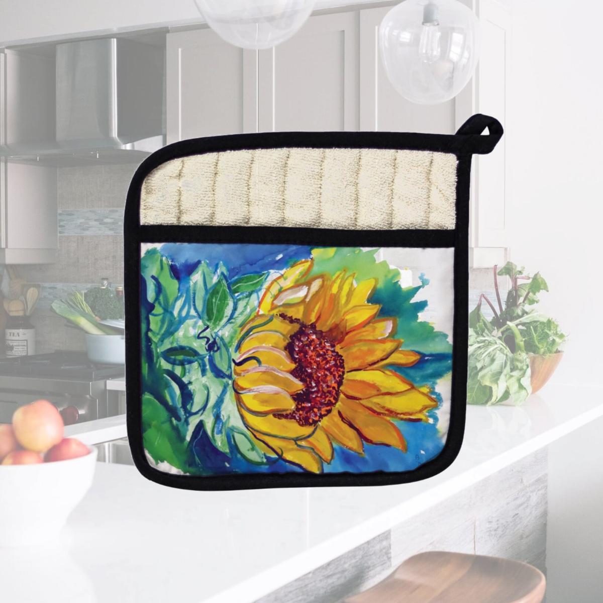 Picture of Betsy Drake PT544 Windy Sunflower Pot Holder